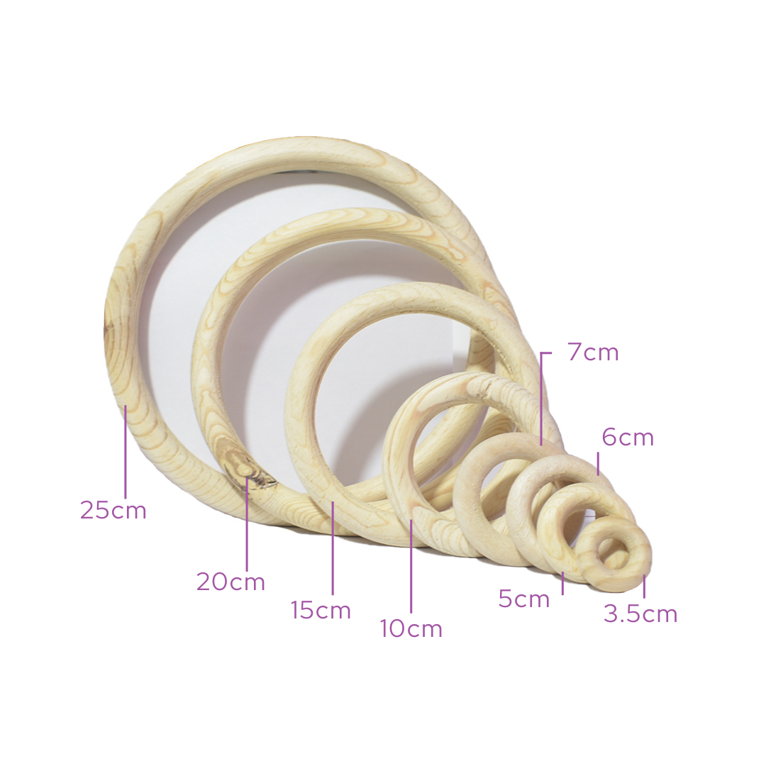 Aros de madera 3 a 25 cm