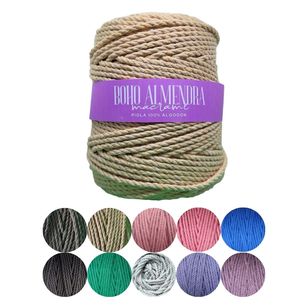 Piola de Algodón 5mm 3 Hebras | Rendimiento 120m