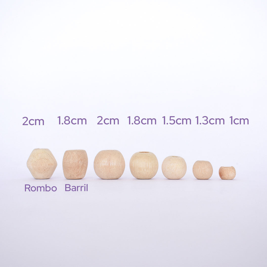 Cuentas X 100 de madera 1-6 cm